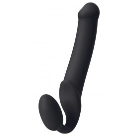 Черный безремневой страпон Silicone Bendable Strap-On XL