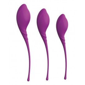 Набор из 3 фиолетовых вагинальных шариков PLEASURE BALLS & EGGS KEGEL EXERCISE SET