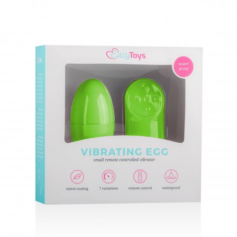 Салатовое виброяйцо Vibrating Egg с пультом ДУ